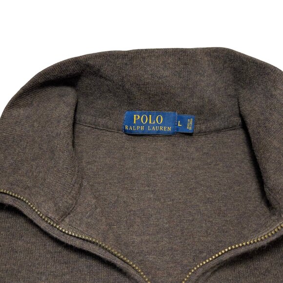 Polo Ralph Lauren Men's Large 1/4 Zip Cotton Long Sleeve Pullover Sweater - Picture 8 of 8